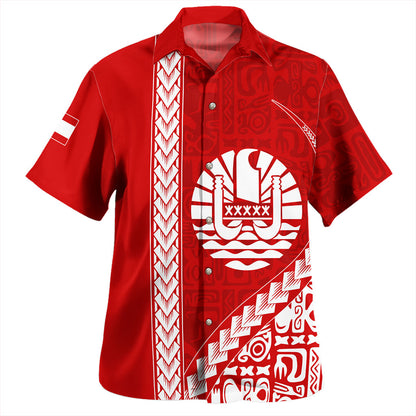Tahiti Hawaiian Shirt Tribal Fabric And Coat Of Arms