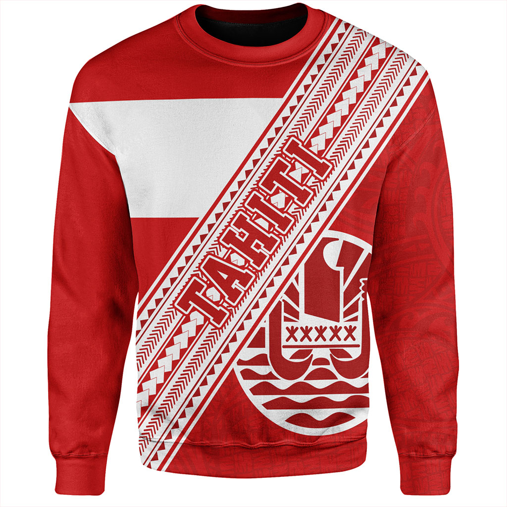 Tahiti Sweatshirt Flag And Coat Of Arms
