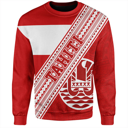 Tahiti Sweatshirt Flag And Coat Of Arms