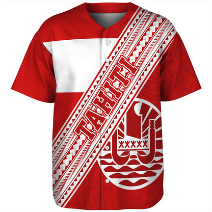 Tahiti Baseball Shirt Flag And Coat Of Arms