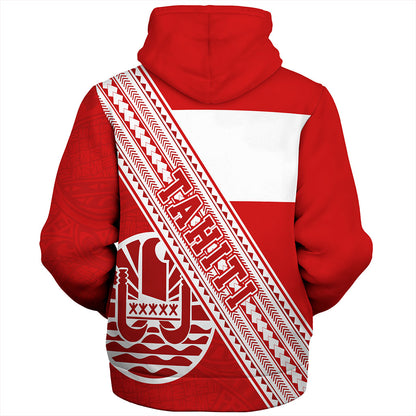 Tahiti Sherpa Hoodie Flag And Coat Of Arms