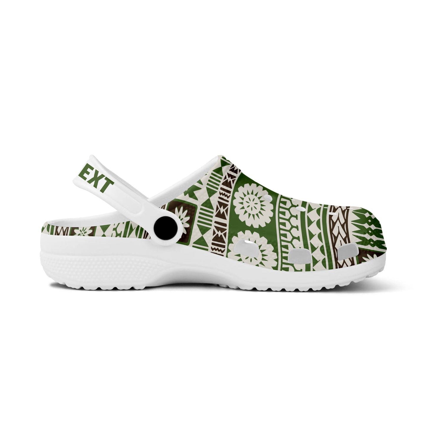 Fiji Clogs Shoes Custom Text Tapa Pattern