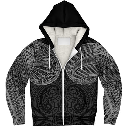 Samoa Sherpa Hoodie Tribal Tattoo Chest Design