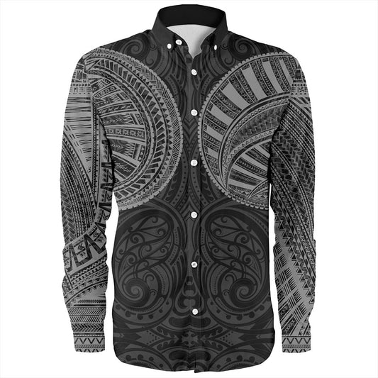 Samoa Long Sleeve Shirt Tribal Tattoo Chest Design
