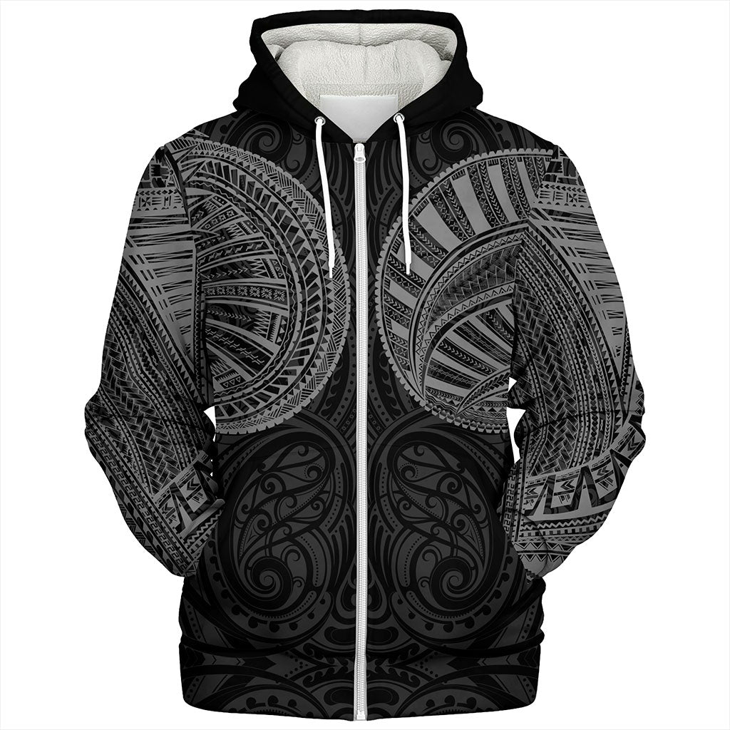 Samoa Sherpa Hoodie Tribal Tattoo Chest Design