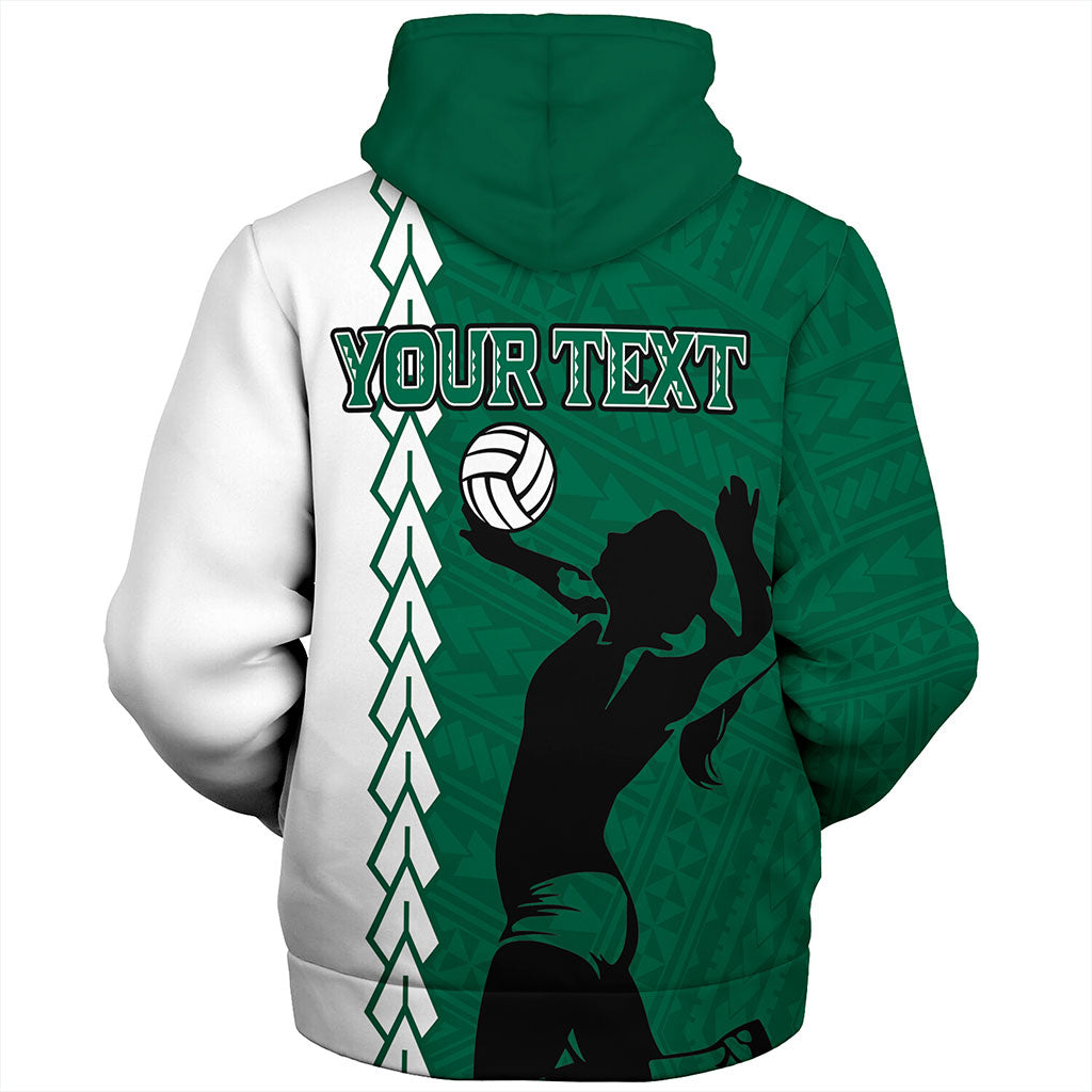 Hawaii Sherpa Hoodie Custom Women Volleyball Polynesia Tattoo