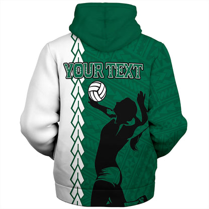 Hawaii Sherpa Hoodie Custom Women Volleyball Polynesia Tattoo