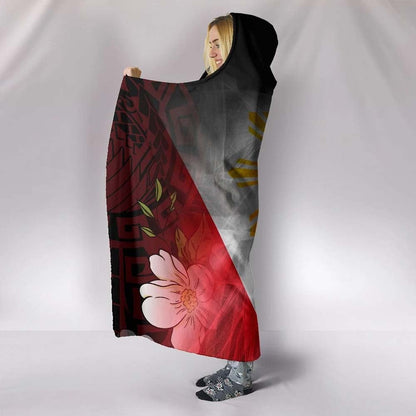 The Philippines Hooded Blanket - Filipino Flag with Islander Patterns