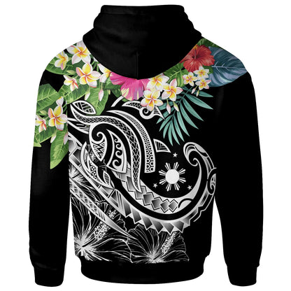 The Philippines Hoodie - Summer Plumeria (Black)