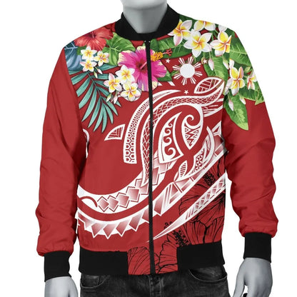 The Philippines Bomber Jacket - Summer Plumeria (Red)
