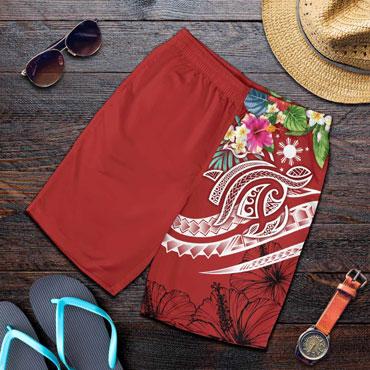 The Philippines Men Shorts - Summer Plumeria (Red)
