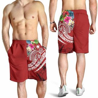 The Philippines Men Shorts - Summer Plumeria (Red)
