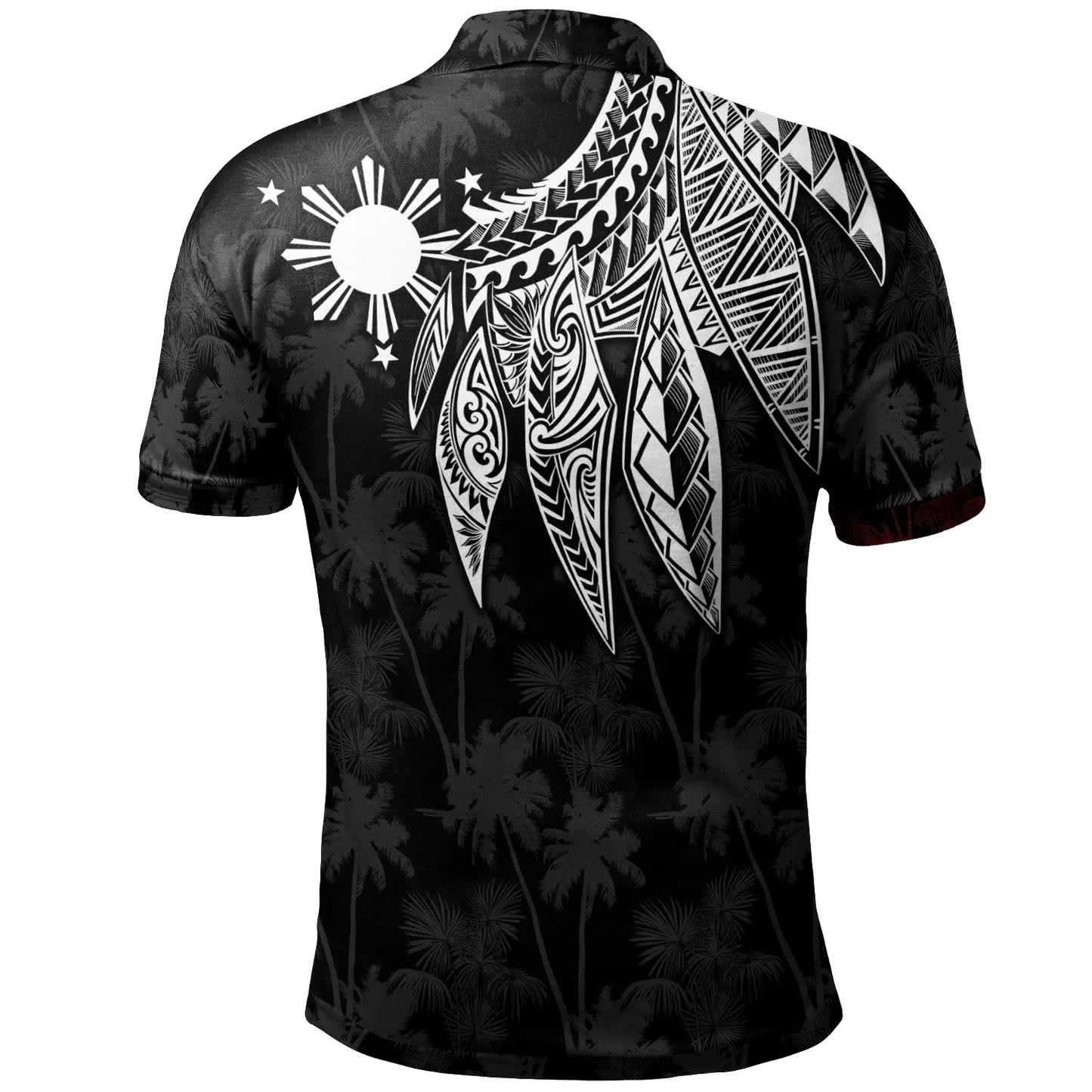 The Philippines Personalised Polo Shirt - Polynesian Wings (White)