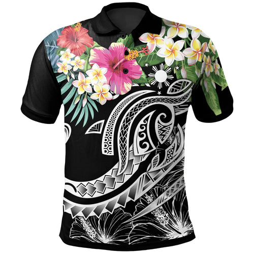 The Philippines Polo - Summer Plumeria (Black)