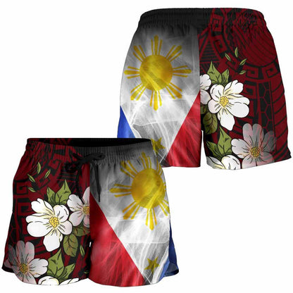 The Philippines Women Shorts - Filipino Flag with Islander Patterns