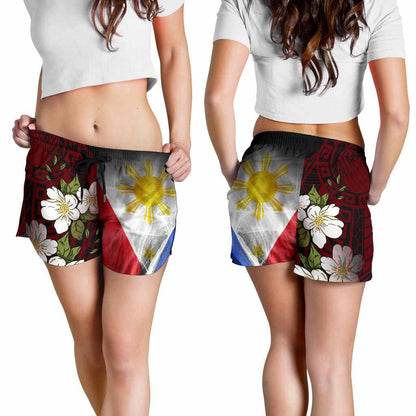 The Philippines Women Shorts - Filipino Flag with Islander Patterns