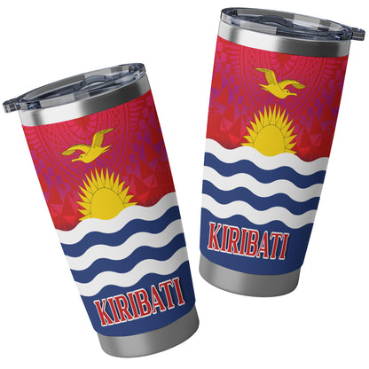 Kiribati Flag Color With Traditional Patterns Tumbler