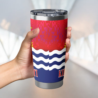 Kiribati Flag Color With Traditional Patterns Tumbler