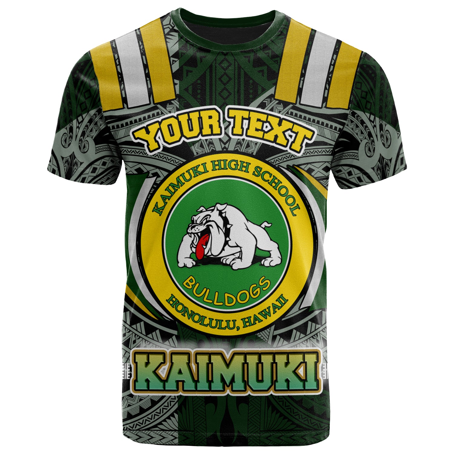Hawaii Kaimuki High School T- Shirt - Custom  Kaimuki High School Polynesian Pattern