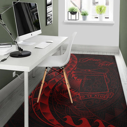 Tokelau Area Rug - Custom Polynesian Pattern Style Red Color