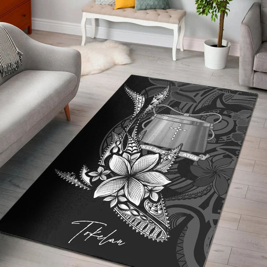 Tokelau Area Rug - Fish With Plumeria Flowers Style