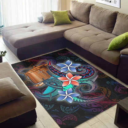 Tokelau Area Rug - Plumeria Flowers Style
