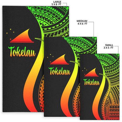 Tokelau Area Rug - Reggae Polynesian Tentacle Tribal Pattern