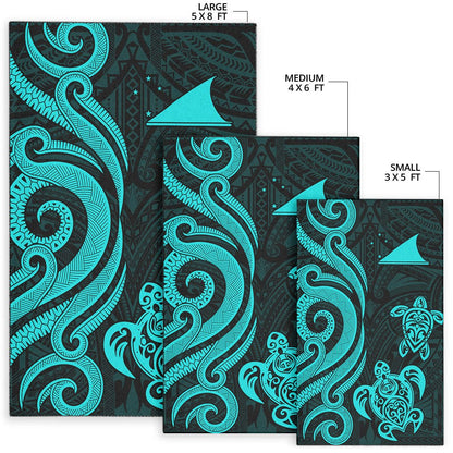 Tokelau Area Rug - Turquoise Tentacle Turtle