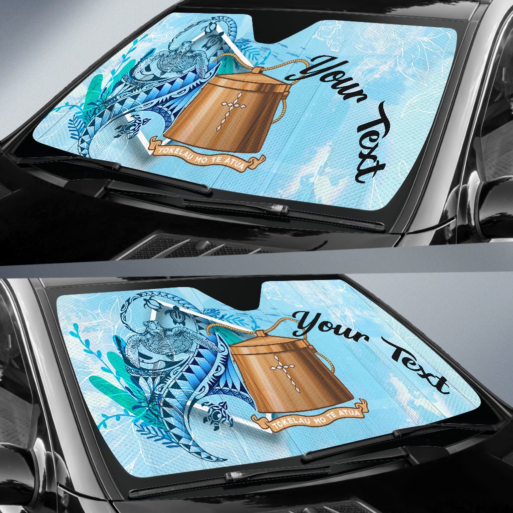Tokelau Auto Sun Shades - Custom Personalised Polynesian Turtle Under The Sea