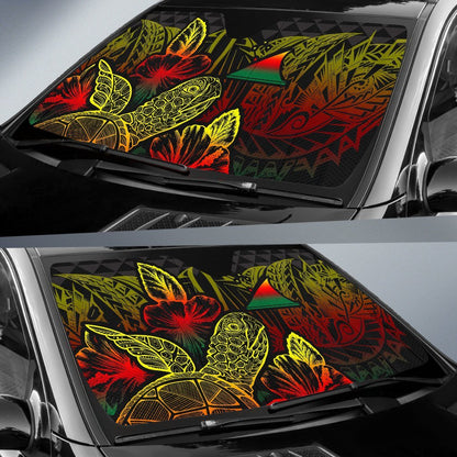 Tokelau Auto Sun Shades Turtle Hibiscus Reggae