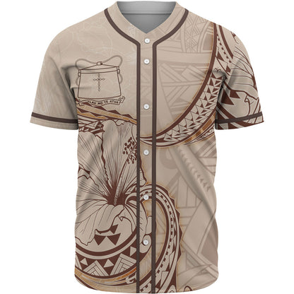 Tokelau Baseball Shirt - Hibiscus Flowers Vintage Style
