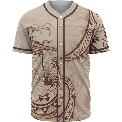 Tokelau Baseball Shirt - Hibiscus Flowers Vintage Style