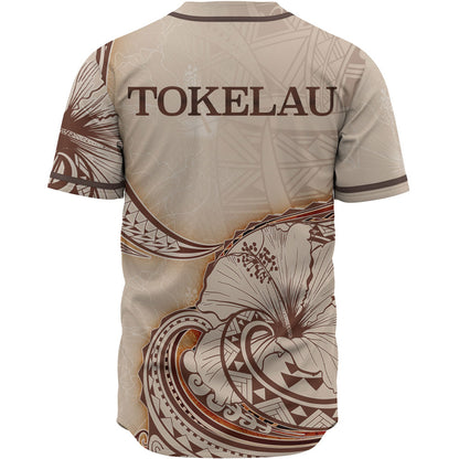 Tokelau Baseball Shirt - Hibiscus Flowers Vintage Style