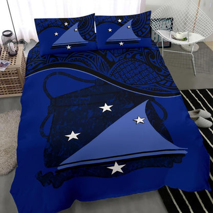 Polynesian Duvet Cover Set - Tokelau Bedding Set Dark Blue