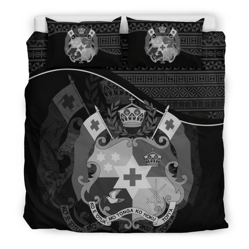 Polynesian Duvet Cover Set - Tonga Bedding Set Black