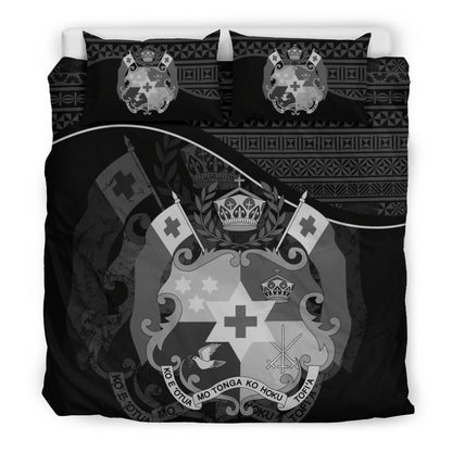 Polynesian Duvet Cover Set - Tonga Bedding Set Black