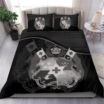 Polynesian Duvet Cover Set - Tonga Bedding Set Black
