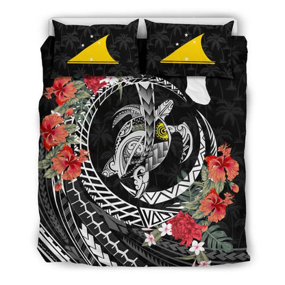 Polynesian Duvet Cover Set - Tokelau Bedding Set Polynesia Map Turtle Hibiscus