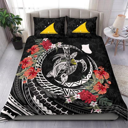 Polynesian Duvet Cover Set - Tokelau Bedding Set Polynesia Map Turtle Hibiscus
