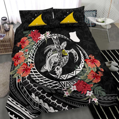 Polynesian Duvet Cover Set - Tokelau Bedding Set Polynesia Map Turtle Hibiscus