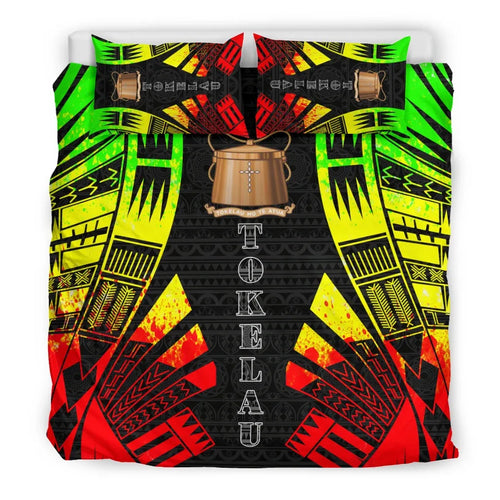 Tokelau Duvet Cover Set - Polynesian Tattoo Reggae