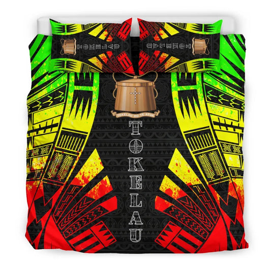 Tokelau Duvet Cover Set - Polynesian Tattoo Reggae