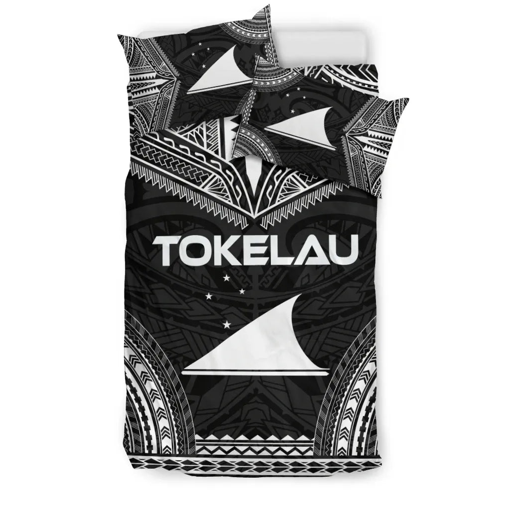 Tokelau Polynesian Chief Duvet Cover Set - Black Version