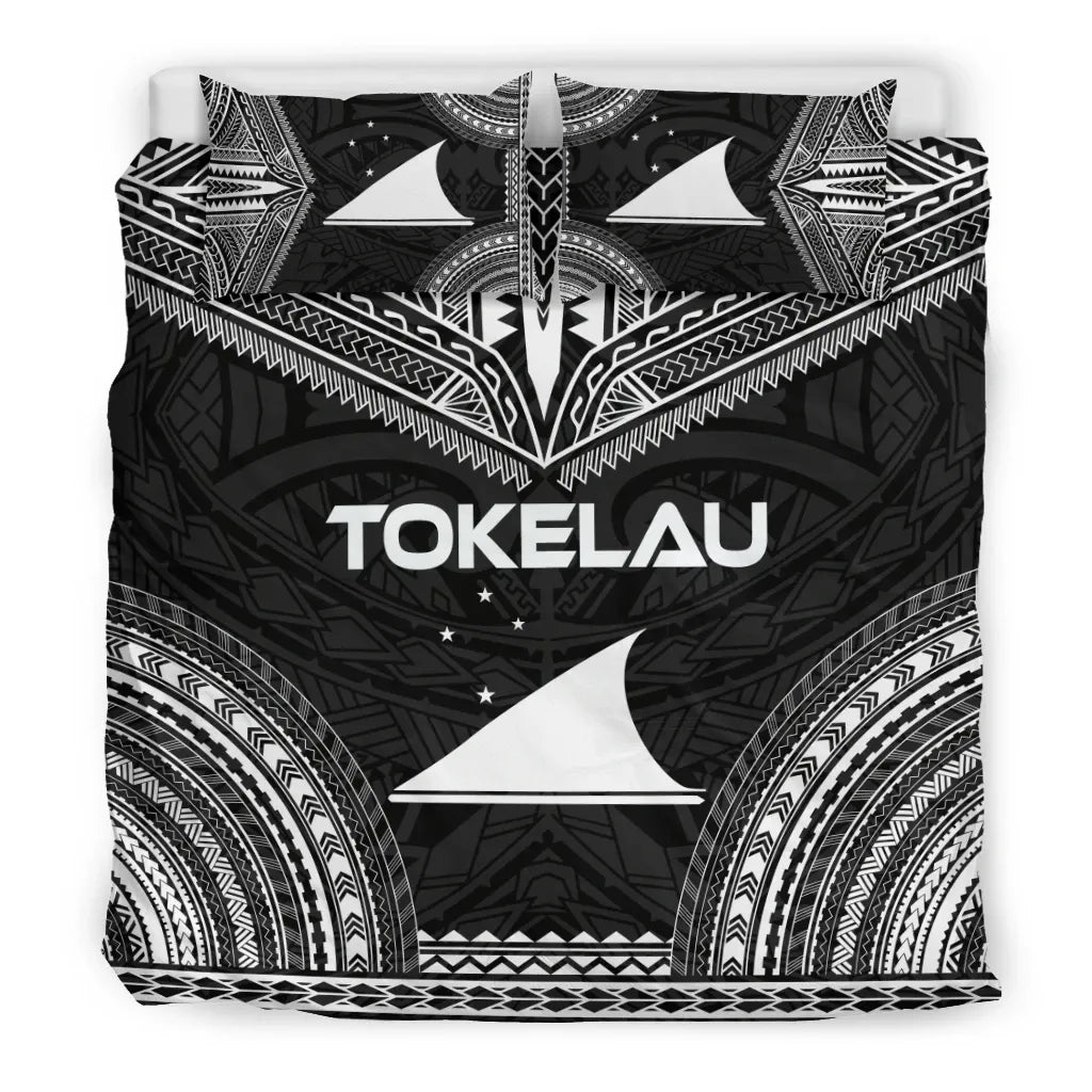 Tokelau Polynesian Chief Duvet Cover Set - Black Version