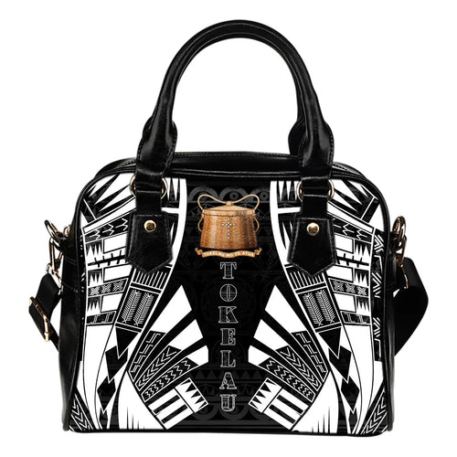 Tokelau Shoulder Handbag - Polynesian Tattoo Black
