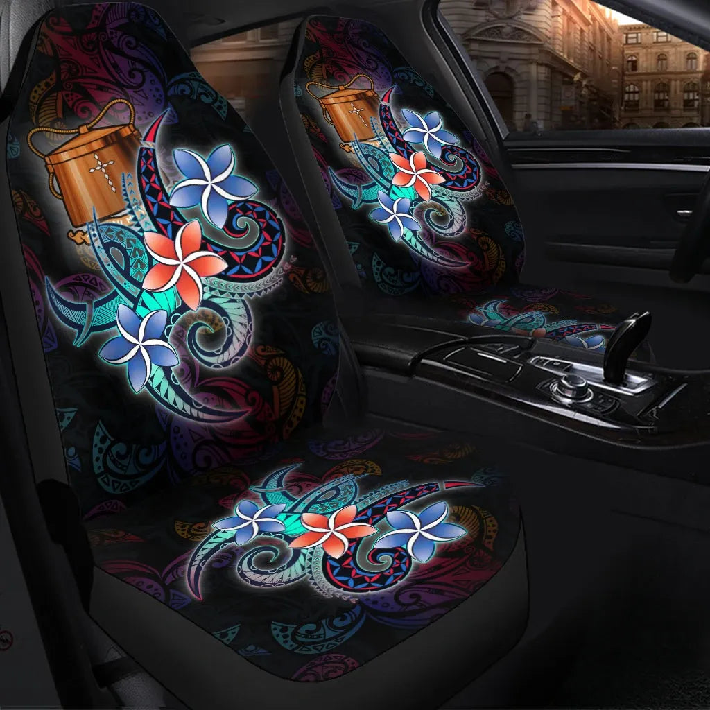 Tokelau Car Seat Cover - Plumeria Flowers Style