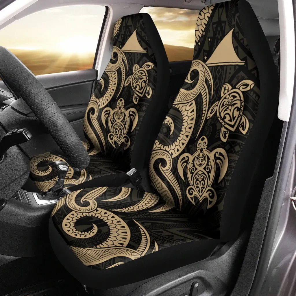 Tokelau Car Seat Covers - Gold Tentacle Turtle