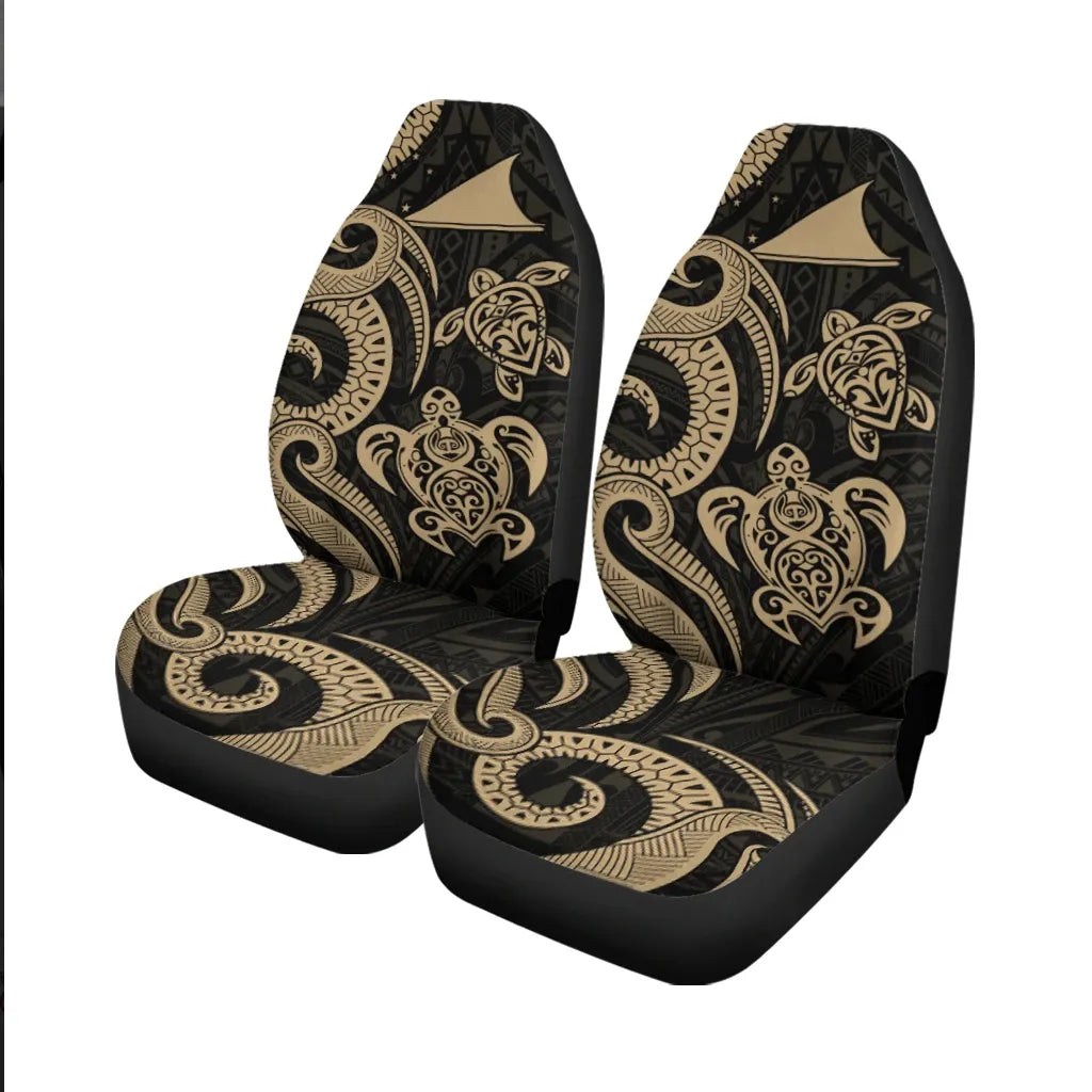 Tokelau Car Seat Covers - Gold Tentacle Turtle