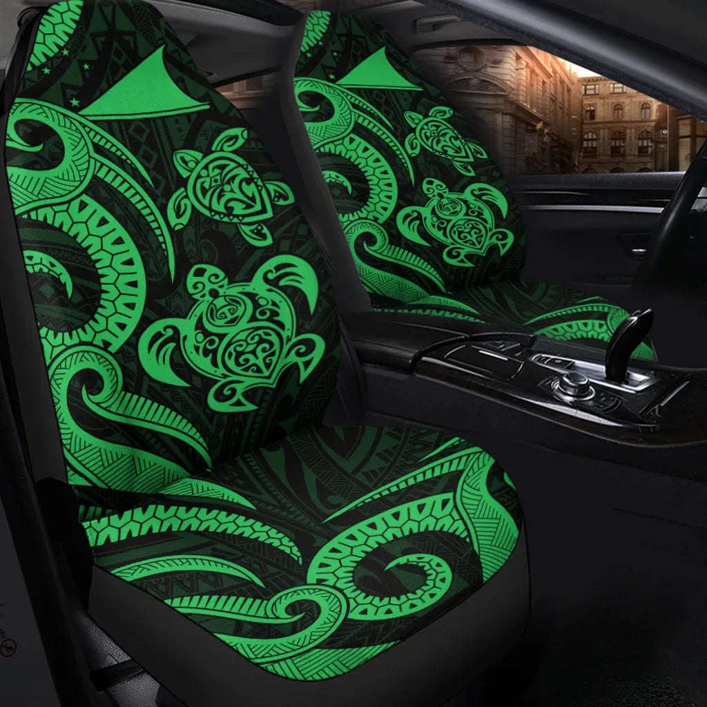 Tokelau Car Seat Covers - Green Tentacle Turtle