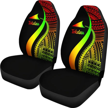 Tokelau Car Seat Covers - Reggae Polynesian Tentacle Tribal Pattern